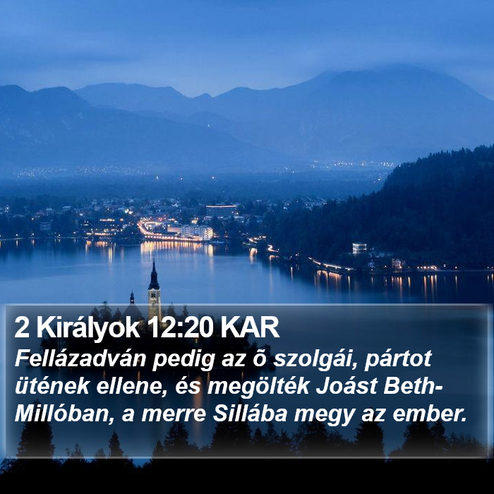 2 Királyok 12:20 KAR Bible Study