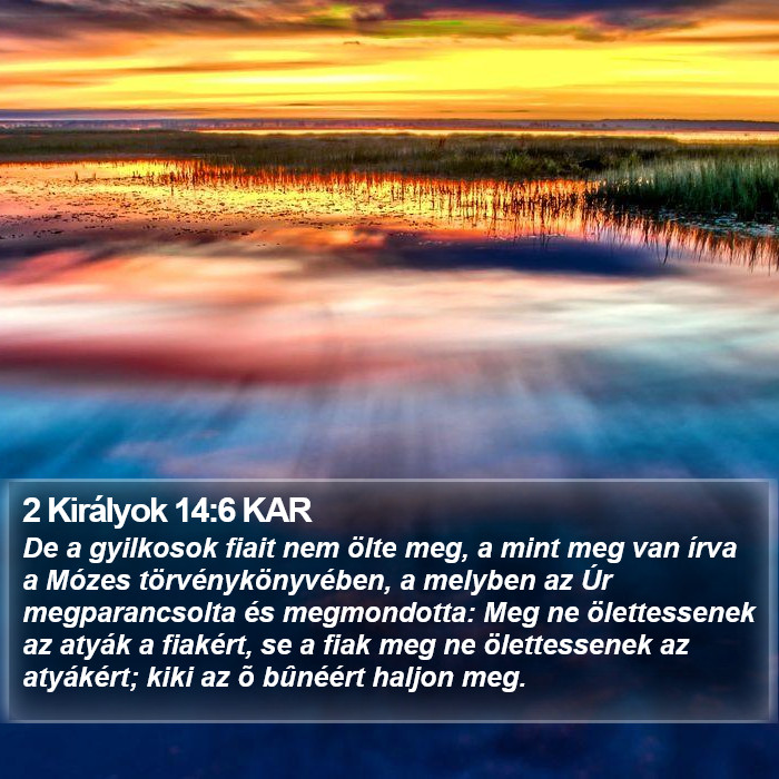 2 Királyok 14:6 KAR Bible Study