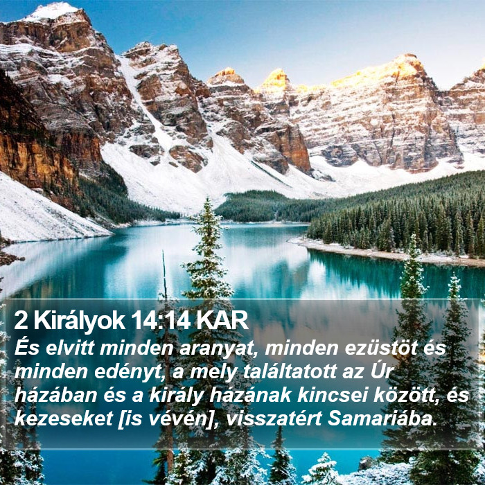 2 Királyok 14:14 KAR Bible Study