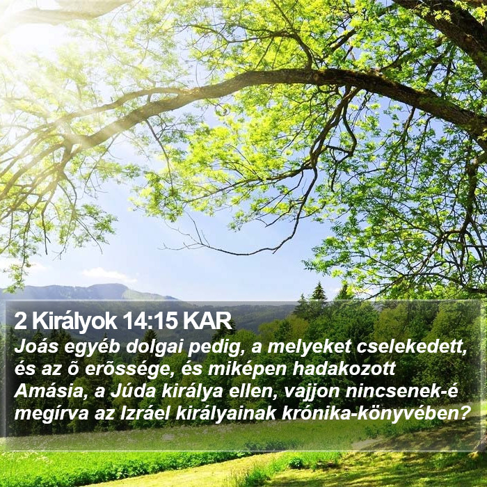 2 Királyok 14:15 KAR Bible Study