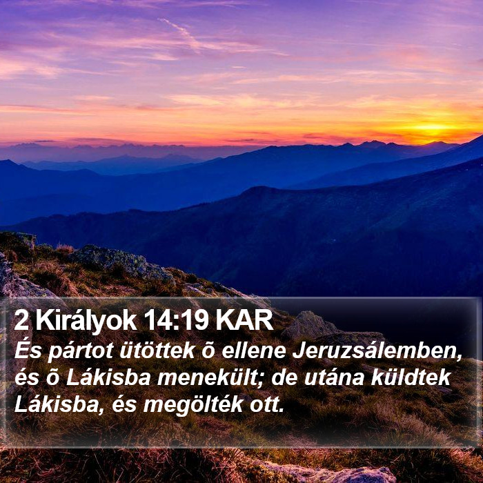 2 Királyok 14:19 KAR Bible Study