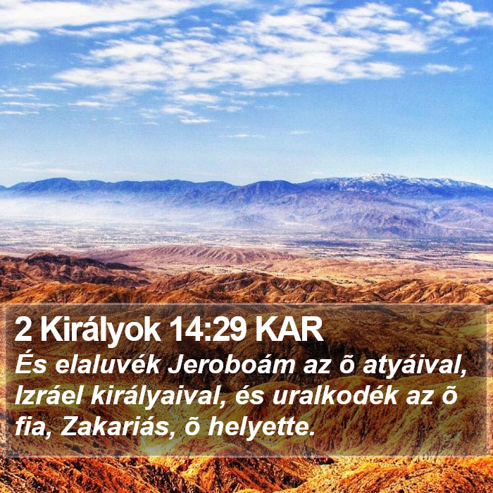 2 Királyok 14:29 KAR Bible Study