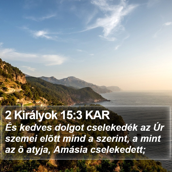 2 Királyok 15:3 KAR Bible Study