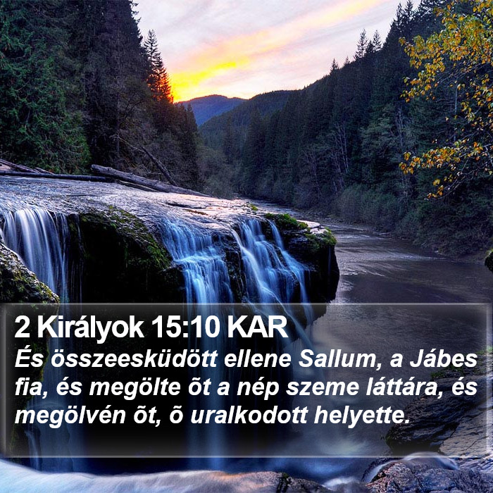 2 Királyok 15:10 KAR Bible Study