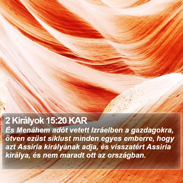 2 Királyok 15:20 KAR Bible Study