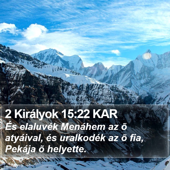 2 Királyok 15:22 KAR Bible Study