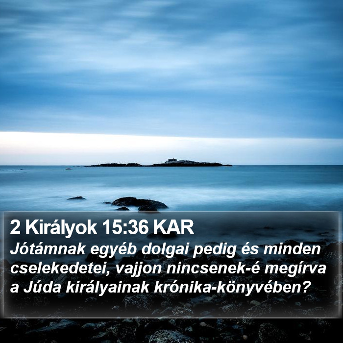 2 Királyok 15:36 KAR Bible Study