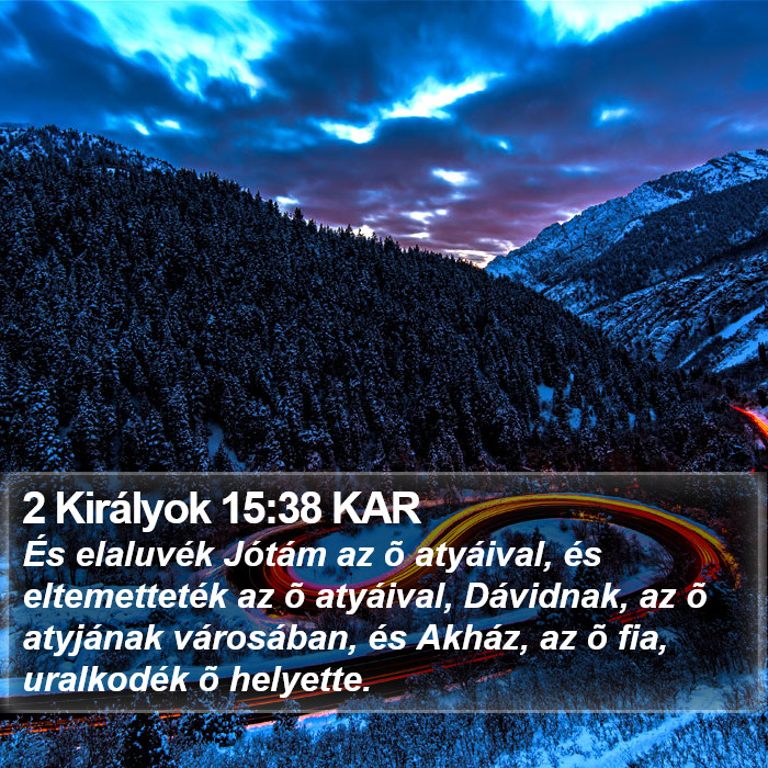 2 Királyok 15:38 KAR Bible Study