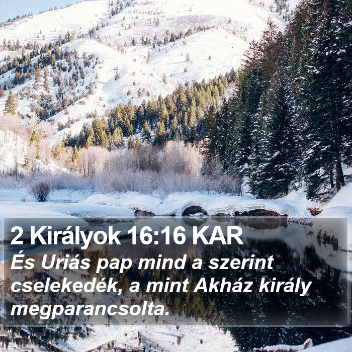 2 Királyok 16:16 KAR Bible Study