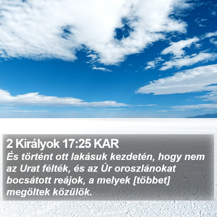 2 Királyok 17:25 KAR Bible Study