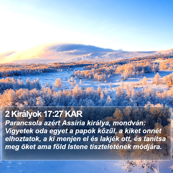 2 Királyok 17:27 KAR Bible Study