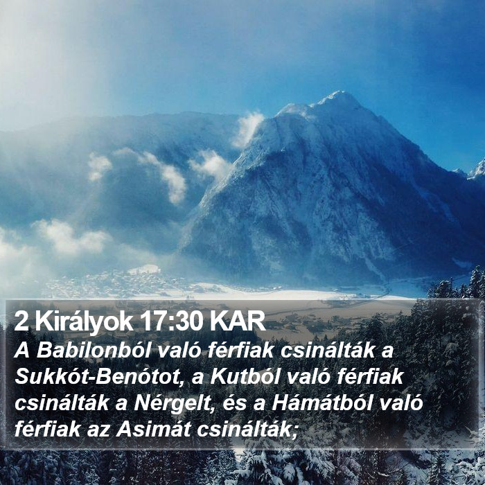 2 Királyok 17:30 KAR Bible Study