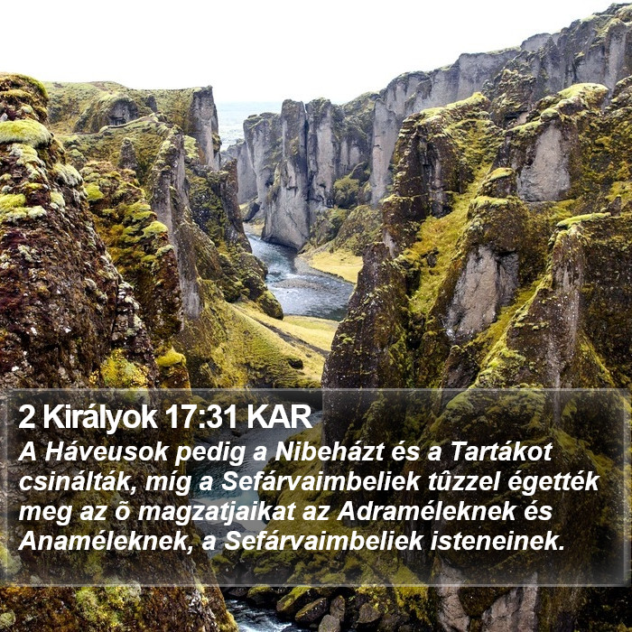 2 Királyok 17:31 KAR Bible Study