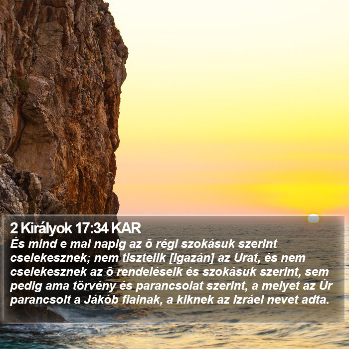 2 Királyok 17:34 KAR Bible Study