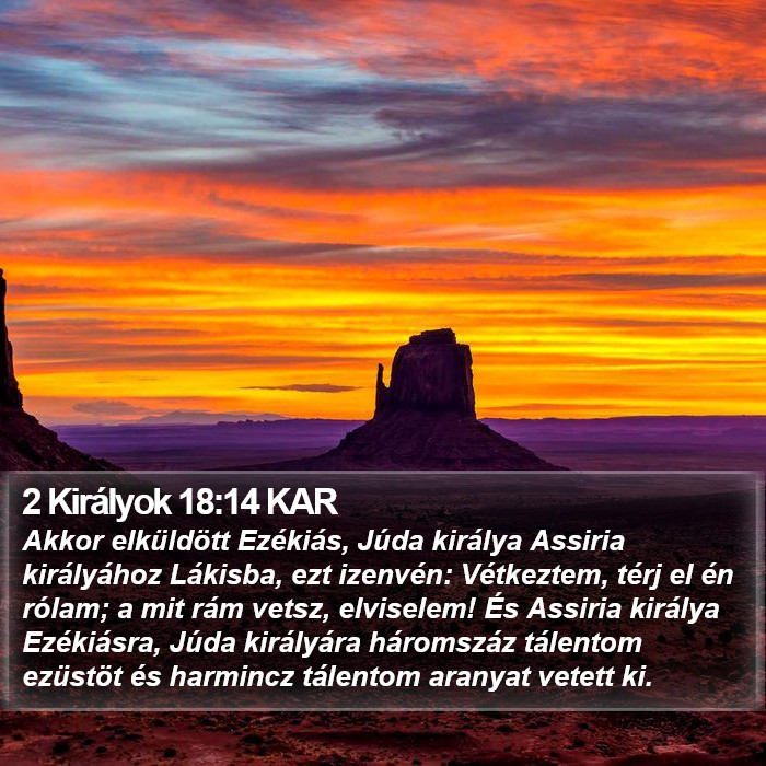 2 Királyok 18:14 KAR Bible Study
