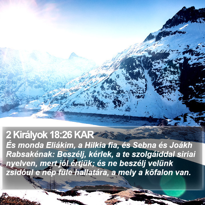 2 Királyok 18:26 KAR Bible Study