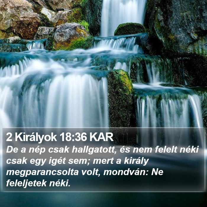 2 Királyok 18:36 KAR Bible Study