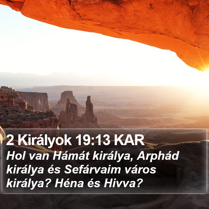 2 Királyok 19:13 KAR Bible Study