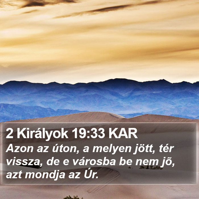 2 Királyok 19:33 KAR Bible Study