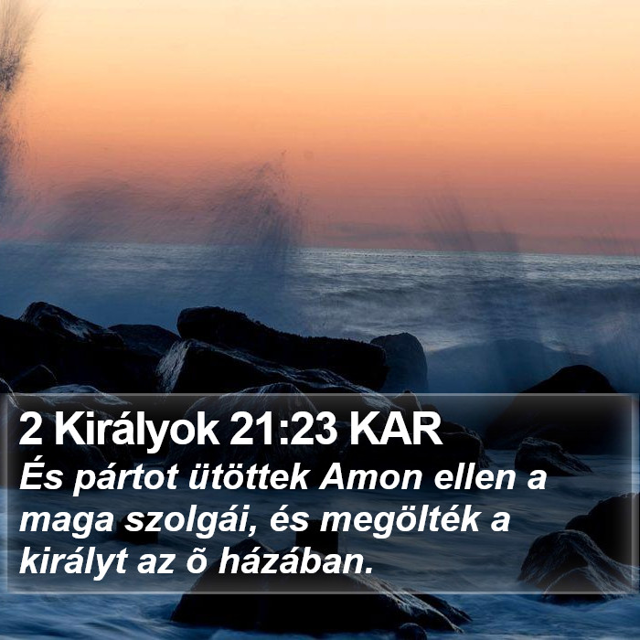 2 Királyok 21:23 KAR Bible Study