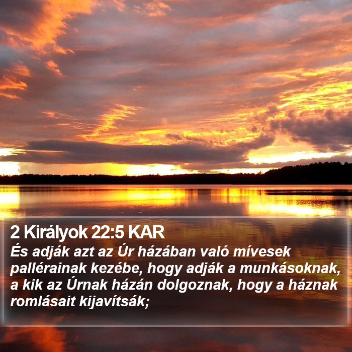 2 Királyok 22:5 KAR Bible Study