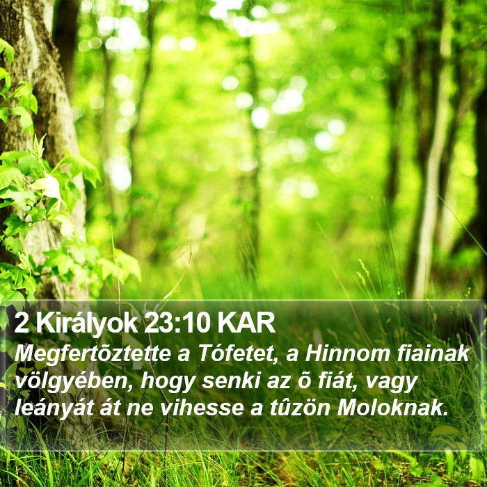2 Királyok 23:10 KAR Bible Study