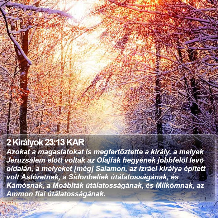 2 Királyok 23:13 KAR Bible Study