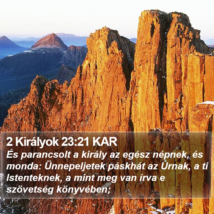 2 Királyok 23:21 KAR Bible Study