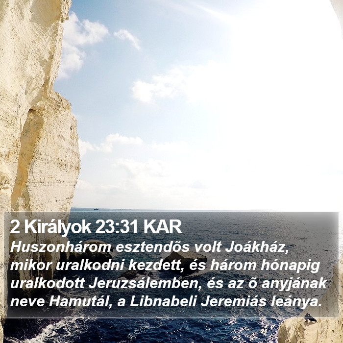 2 Királyok 23:31 KAR Bible Study