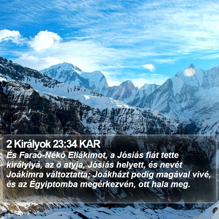 2 Királyok 23:34 KAR Bible Study