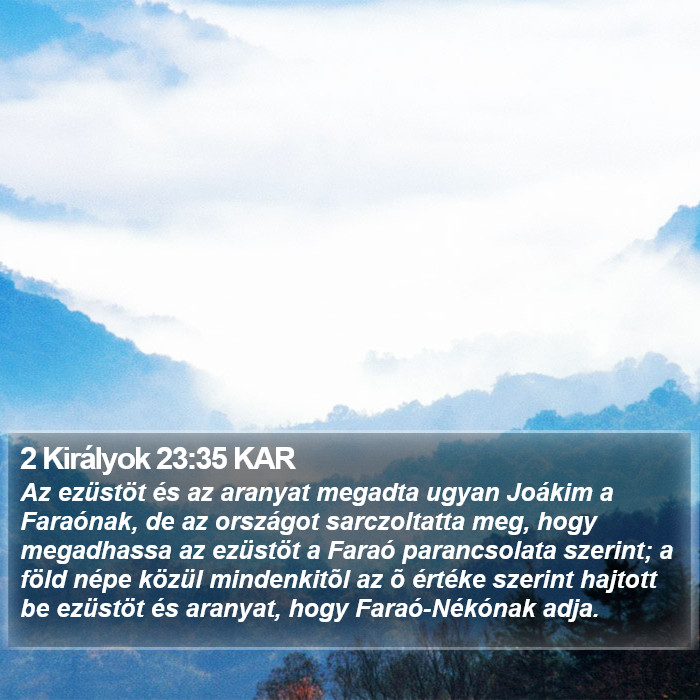 2 Királyok 23:35 KAR Bible Study