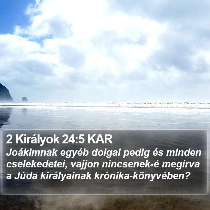 2 Királyok 24:5 KAR Bible Study
