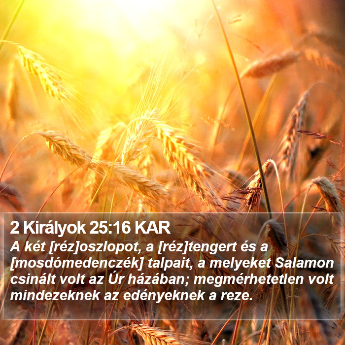 2 Királyok 25:16 KAR Bible Study