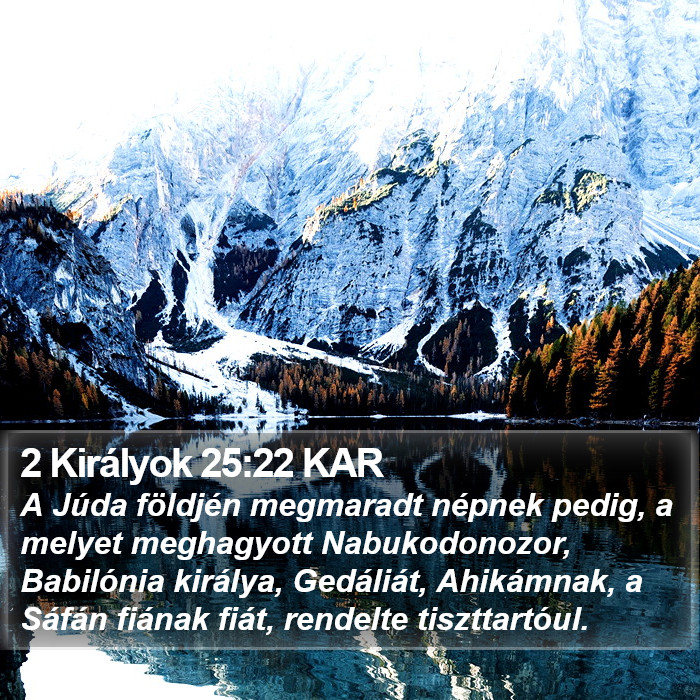 2 Királyok 25:22 KAR Bible Study