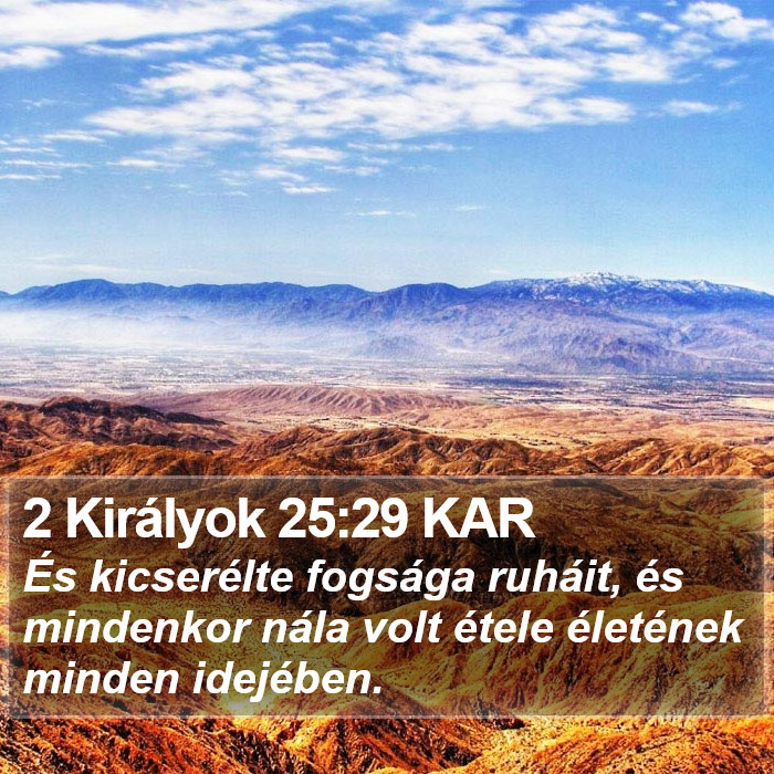 2 Királyok 25:29 KAR Bible Study