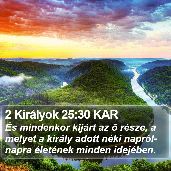 2 Királyok 25:30 KAR Bible Study