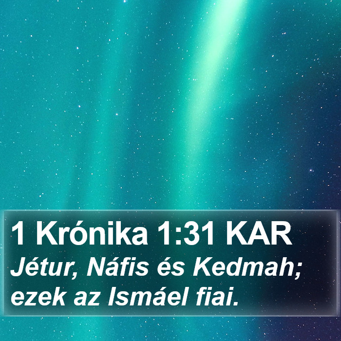 1 Krónika 1:31 KAR Bible Study