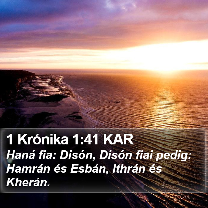 1 Krónika 1:41 KAR Bible Study