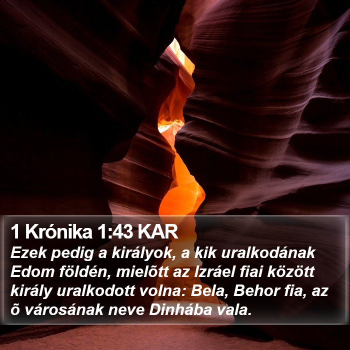 1 Krónika 1:43 KAR Bible Study