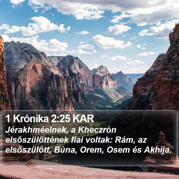 1 Krónika 2:25 KAR Bible Study