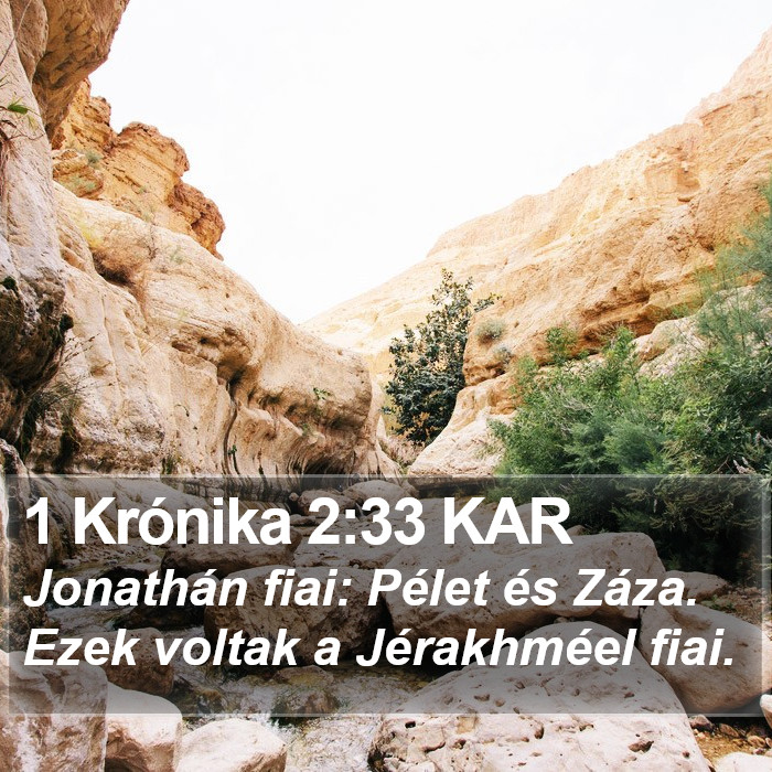 1 Krónika 2:33 KAR Bible Study