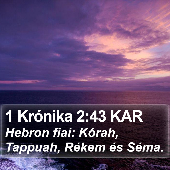 1 Krónika 2:43 KAR Bible Study