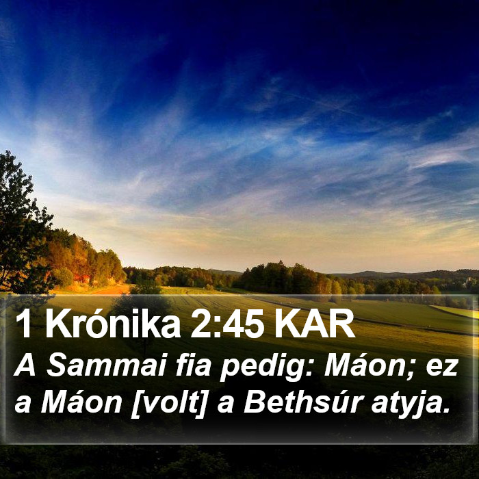 1 Krónika 2:45 KAR Bible Study