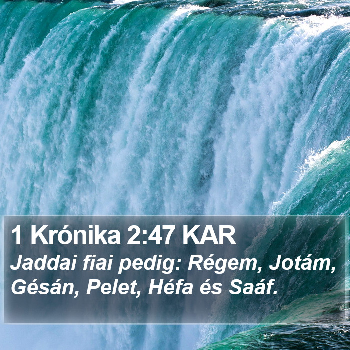 1 Krónika 2:47 KAR Bible Study