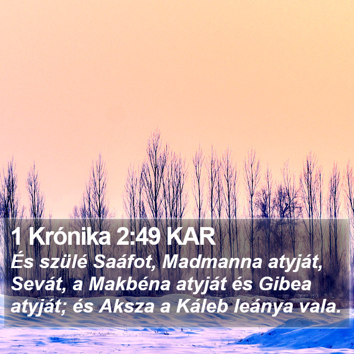 1 Krónika 2:49 KAR Bible Study