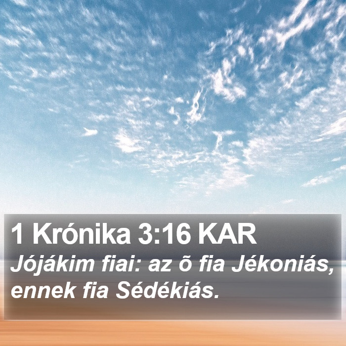 1 Krónika 3:16 KAR Bible Study