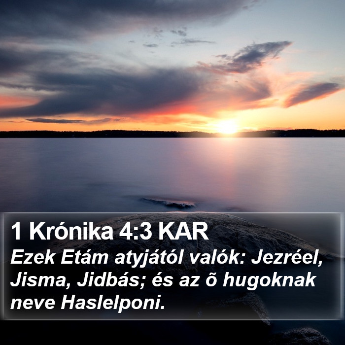 1 Krónika 4:3 KAR Bible Study