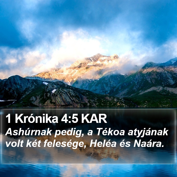 1 Krónika 4:5 KAR Bible Study