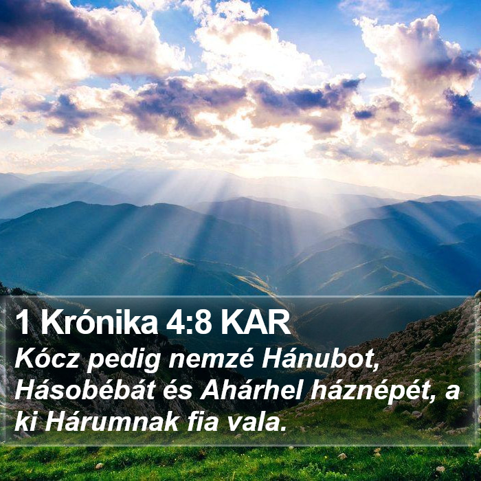 1 Krónika 4:8 KAR Bible Study