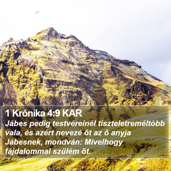 1 Krónika 4:9 KAR Bible Study